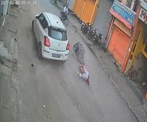 KORBA : कार ने टक्कर मारी, स्कूटी सवार महिला-बच्चा घायल
